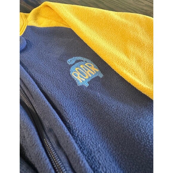 Gerber Fleece Zip-Up. Blue Yellow Elephant Footies (234) - Picture 2 of 3